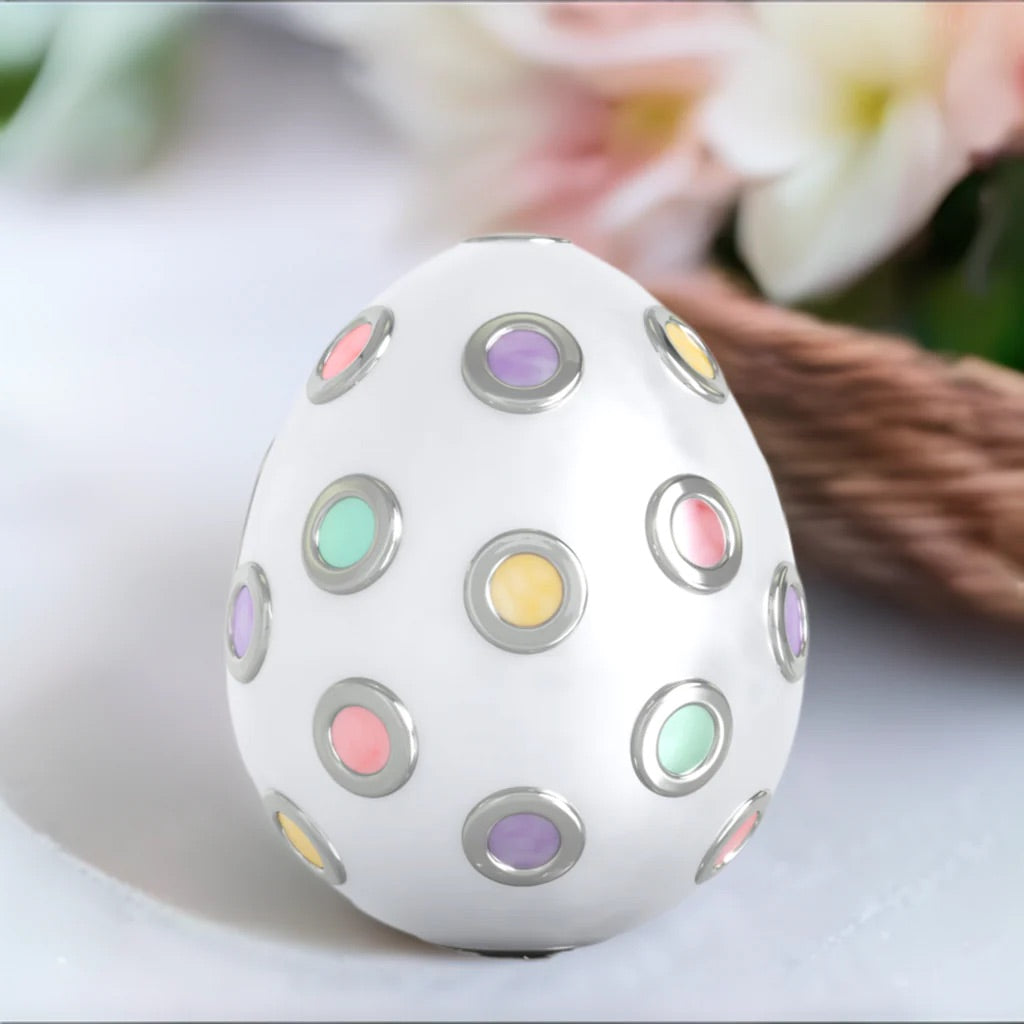 EGG WITH COLORED DOTS