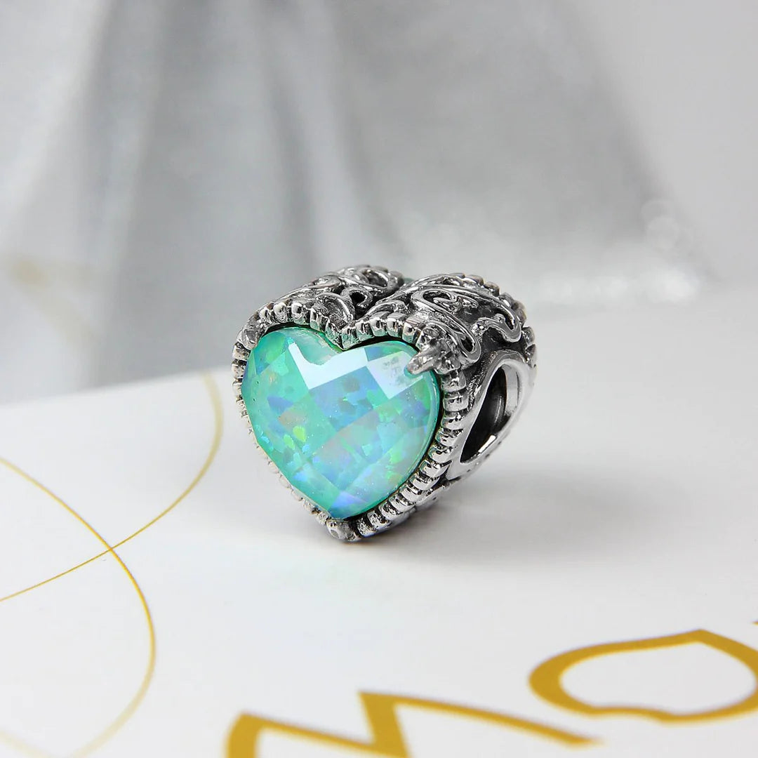 OPALITE GREEN HEART GEM BEAD