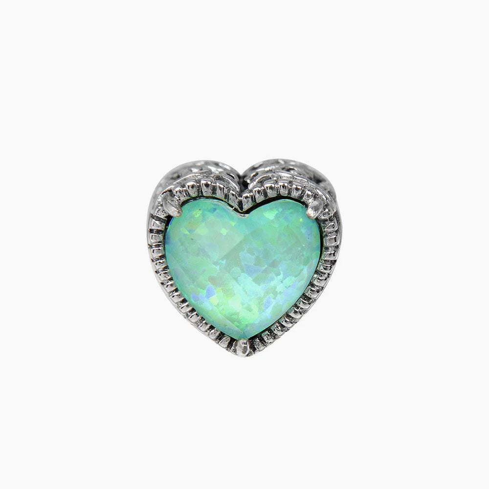 OPALITE GREEN HEART GEM BEAD