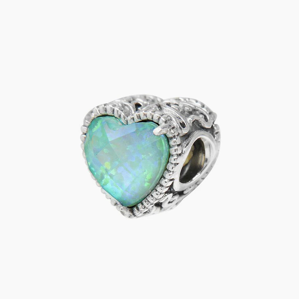 OPALITE GREEN HEART GEM BEAD